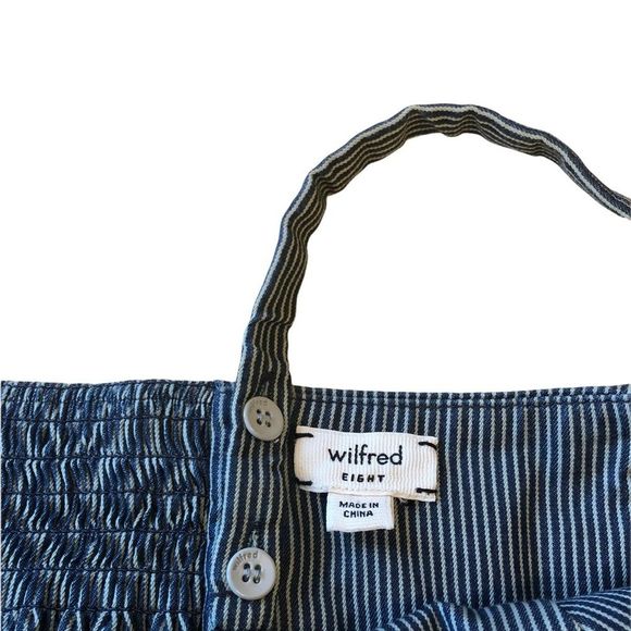 Aritzia Wilfred Free Denim & White Pin Stripe Mini Dress EUC - Picture 5 of 13